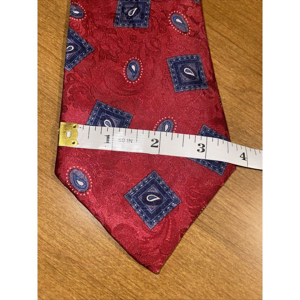 Executive Collection Neck Tie‎ Men Res Paisley Business Weddings Made In USA - Picture 6 of 6